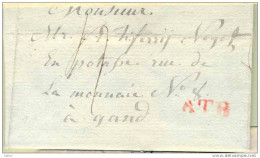 _ik657: Brief Verstuurd >  ATH  > Gand : 17 Febr. 1814 : Volledig: 3 Deciemen - 1794-1814 (Période Française)