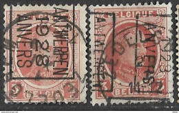 8S-091:  N° 185: ZEDELGHEM Op  ANTWERPEN 1928 ANVERS : B  : 2exempl. - Typografisch 1922-31 (Houyoux)