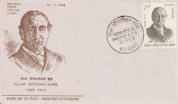 India 1973, FDC Unused, Allan Octavian Hume - FDC