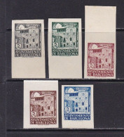 1943 - España - Barcelona - Edifil 42s/46s - Casa De Padellas - MNG - Sin Dentar - Valor Catalogo 42 € - Barcelona