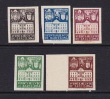 1942 - España - Barcelona - Edifil 33s/37s - Fachada Del Ayuntamiento - MNG - Valor Catalogo 74 € - Barcelona