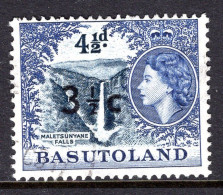 Basutoland 1961 Decimal Surcharges - 3½c On 4½d Maletsunyane Falls - Type I - Used (SG 62) - 1933-1964 Colonie Britannique