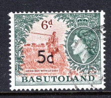 Basutoland 1961 Decimal Surcharges - 5c On 6d Herd Boy - Type II - Used (SG 63a) - 1933-1964 Colonie Britannique