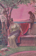 Lady & Kentaur Centaur Zentaur In Roman Arcades Old Postcard 1917 - Contes, Fables & Légendes