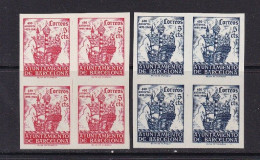 1943 - España - Barcelona - Edifil 49s/50s - Aniversario Llegada Colon A Barcelona - MNG - Bloque 4 Valor Catalogo 408 € - Barcelona