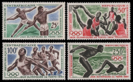 Zentralafrikanische Rep. 1964 - Mi-Nr. 59-62 ** - MNH - Olympia Tokio - Centrafricaine (République)