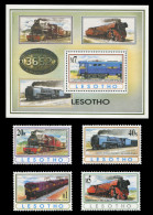 Delcampe - Lesotho 1993 - Mi-Nr. Lot Ex 1051-1058 & Block 105 ** - MNH - Lokomotiven - Lesotho (1966-...)