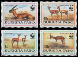 Burkina Faso 1993 - Mi-Nr. 1298-1301 ** - MNH - Wildtiere / Wild Animals - Burkina Faso (1984-...)