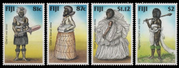 Fidschi 1998 - Mi-Nr. 831-834 ** - MNH - Häuptlingstrachten - Fiji (...-1970)