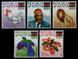 Kenia 1964 - Mi-Nr. 15-19 ** - MNH - Fauna & Flora - Kenya (1963-...)
