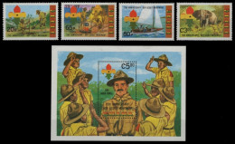 Ghana 1982 - Mi-Nr. 940-943 & Block 96 ** - MNH - Pfadfinder / Scouts - Ghana (1957-...)