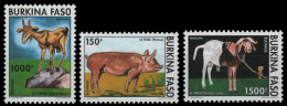 Burkina Faso 1994 - Mi-Nr. 1323-1325 ** - MNH - Haustiere / Farm Animals - Burkina Faso (1984-...)