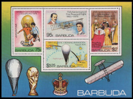 Barbados 1978 - Mi-Nr. Block 39 ** - MNH - Flugzeuge / Airplanes - Fussball - Barbados (1966-...)