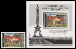 Burkina Faso 1994 - Mi-Nr. 1311 & Block 142 ** - MNH - Hunde / Dogs - Burkina Faso (1984-...)