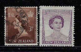 NEW ZEALAND 1953 QUEEN ELISABETH SCOTT #281,286  USED - Oblitérés