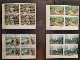 Zaire - 1414/1417 - Blocs De 4 - Dentelé + Non Dentelé - Ongetand - Imperforated - Sites Touristiques - 1990 - MNH - Unused Stamps