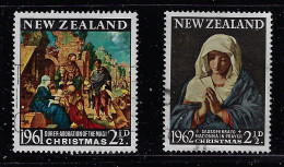 NEW ZEALAND 1961,1962 CHRISTMAS & MADONNA SCOTT #355,358 - Used Stamps