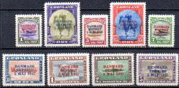 Groenland:: Yvert N° 18A/18K**; MNH; Cote 1440€ - Unused Stamps