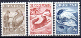 Groenland:: Yvert N° 56/58**; MNH; Renard, Aigle; Corbeau; Cote 8€ - Ungebraucht