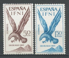 IFNI 1965 N° 189 Et 191 ** Neufs MNH Superbes Faune Oiseaux Birds Aigle Rapace Animaux Journée Du Timbre - Ifni