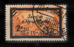 (H-023) 1938 SURCHARGE SANDJAK D'ALEXANDRETTE STAMPS ATATURK MORNING WITH BLACK FRAME USED - 1934-39 Sandjak D'Alexandrette & Hatay