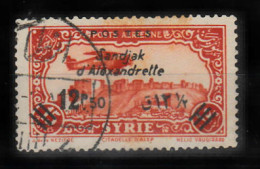 (H-012) 1938 HATAY STAMPS WITH BLACK SANDJAK D'ALEXANDRETTE SURCHARGE ON SYRIA POSTAGE AIRPOST STAMPS USED - 1934-39 Sandjak Alexandrette & Hatay