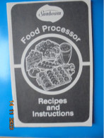 Sunbeam Food Processor Recipes And Instructions  1981 - Noord-Amerikaans