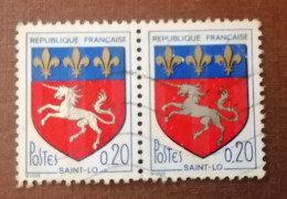 2 TIMBRES 0,20 Ct  BLASON " ST LO " - Used Stamps