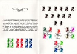 " REPUBLIQUE TYPE LIBERTE DE DELACROIX " Sur Document Philatélique Officiel 4 Pages De 1982 N°YT 2178 à 89 Parf état DPO - 1982-1990 Liberté De Gandon