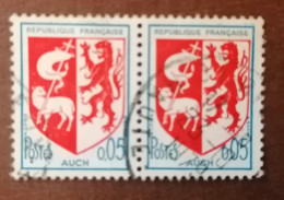 2 TIMBRES 0,05 Ct  BLASON " AUCH " - Oblitérés