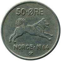 Norway - 1964 - KM 408 - 50 Öre - VF+ - Look Scans - Norvège