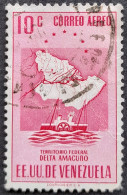 Venezuela 1953 Armoiries Arms Stemma Delta Amacuro Carte Map Géographie Geography Yvert PA457 O Used - Timbres