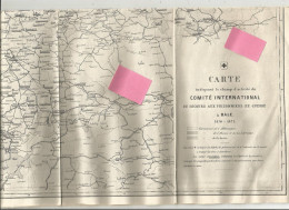 Plan Carte De L 'activité Du Comité International Bale 1870 1871 Guerre Secours Prisonniers Alsace Lorraine.croix Rouge - Documents