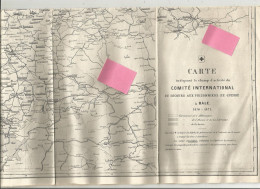 Plan Carte De L 'activité Du Comité International Bale 1870 1871 Guerre Secours Prisonniers Alsace Lorraine.croix Rouge - Documenti