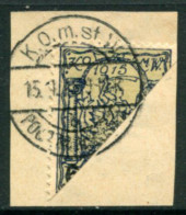 WARSAW CITY POST 1915 Surcharge With Large Numeral 6 Bisected, Used On Piece..  Michel 6 - Gebraucht