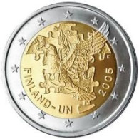 Pièce Commémorative 2 Euro Finlande  2005 "  50 ème Anniversaire Dans Les Nations Unies " - Finlande