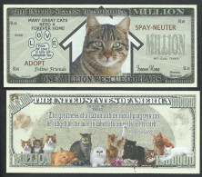 !!! USA - FANTASY NOTE -  CATS  RESCUE  MILLION , 2013 - UNC - Other & Unclassified