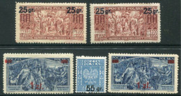 POLAND 1934 Surcharges With Types, LHM / *.  Michel 291 IB, 291 II, 292, 293 I+II - Ungebraucht