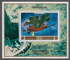 MANAMA STAMP - 1972 Airmail - Apollo 16 MINISHEET MNH (NP#32-P16) - Manama