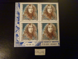 2023 FRANCE BLOC COIN DATÉ DE 4 TIMBRES 10.08.23 T.D 201 1,16 " ROBERT NANTEUIL 1623 - 1678 " Neuf** DESSINATEUR - 2020-…