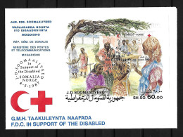RARE 1987 Joint Somalia And Norway,  OFFICIAL FDC SOMALIA: Red Cross - Joint Issues