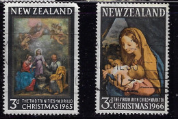 NEW ZEALAND 1965-66 CHRISTMAS SCOTT #374,379  USED - Usados