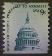 United States, Scott #1616, Used(o), 1975, Americana Series Coil:  Capitol Dome, 9¢, Slate On Greenish Paper - Usados