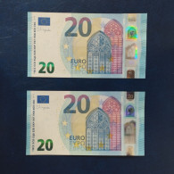 EURO BULGARIA 20 F002F2 FM LAGARDE UNC, PAIR CORRELATIVE - 20 Euro