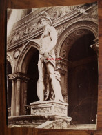 Photo 1880's  Tirage Albuminé Albumen Print Vintage Venise Palais Des Doges Statue Mars - Lieux