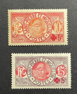 SPM 1915 - NEUF*/MH - Série Complète YT 105 / 106 - CROIX ROUGE - Neufs