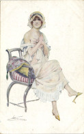 PC ARTIST SIGNED, MEUNIER, RISQUE, LE BAIN PARISIENNE, Vintage Postcard (b50649) - Meunier, S.