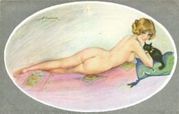 PC ARTIST SIGNED, MEUNIER, RISQUE, LE NU MODERNE, Vintage Postcard (b50673) - Meunier, S.