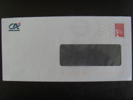256-1- PAP TSC Luquet RF Crédit Agricole Intérieur Gris Anthracite 0201375 105x212 à Fenêtre Obl Pas Courant - Prêts-à-poster:Stamped On Demand & Semi-official Overprinting (1995-...)