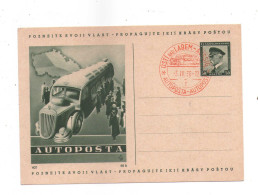 Czechoslovakia 1938- Utopost Buspost, Special Postal Stationery With Postmark - Poste